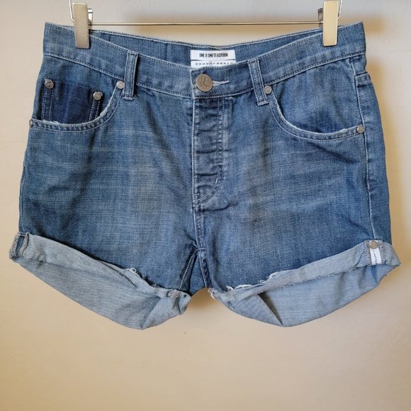 One X One Teaspoon Chargers Denim Jean Shorts - Picture 2 of 14